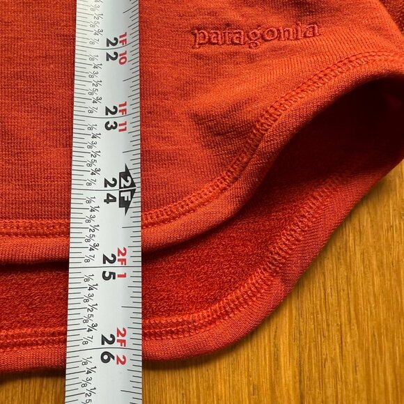 Patagonia Size M Burnt Orange Merino Wool 1/4 Zip Performance Base Layer Shirt - Picture 9 of 16